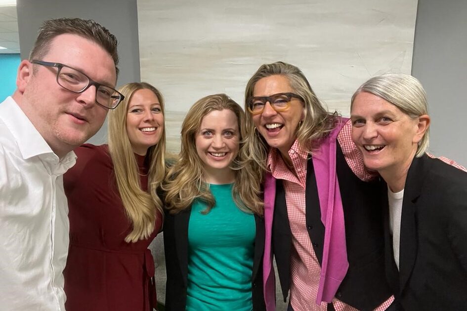 Anne Motzki (all'estrema destra) in viaggio per WICM GmbH negli USA